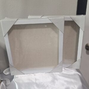 Set of Two White Canvas Frames